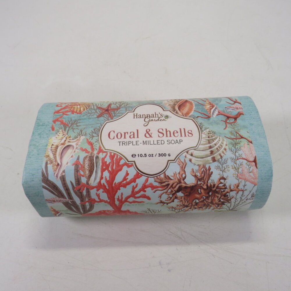 Hannah's Garden Coral & Shells Bar Soap 10.5oz Triple Milled Soap Shea Butter
